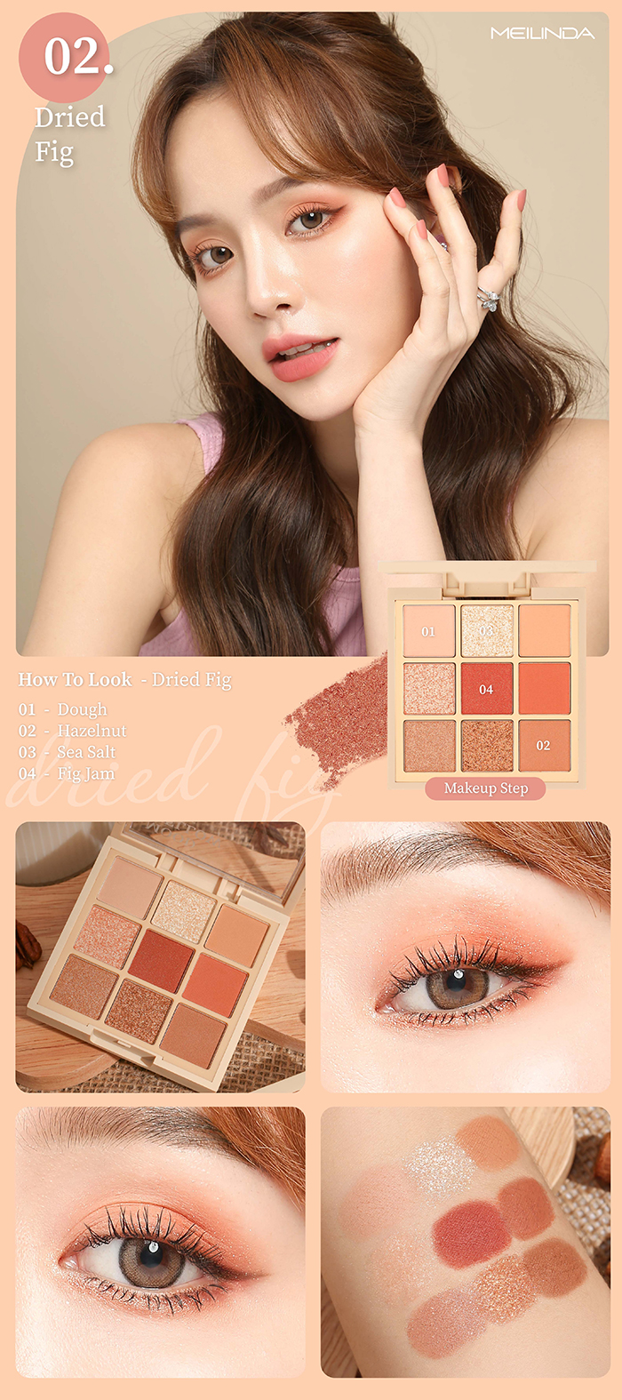 พาเลทอายแชโดว์ MEILINDA Mood Mellow Eye Palette