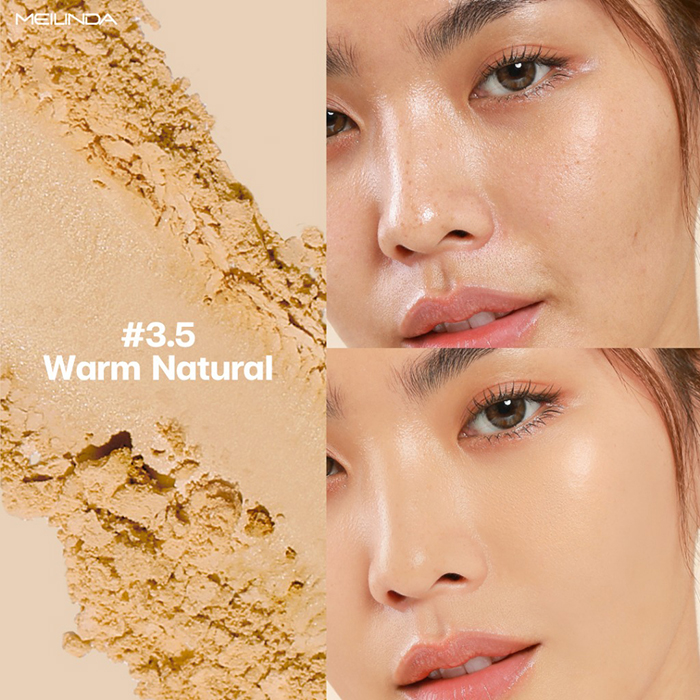 แป้งผสมรองพื้น MEILINDA Soft Matte Skin Fit Powder Foundation