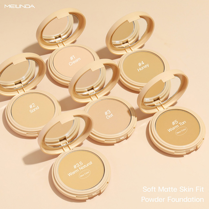 แป้งผสมรองพื้น MEILINDA Soft Matte Skin Fit Powder Foundation