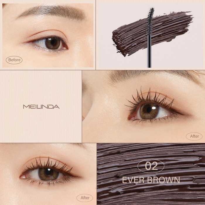 Mei Linda Ultra Lift And Long Mascara มาสคาร่า 02 Ever Brown สีน้ำตาลธรรมชาติ