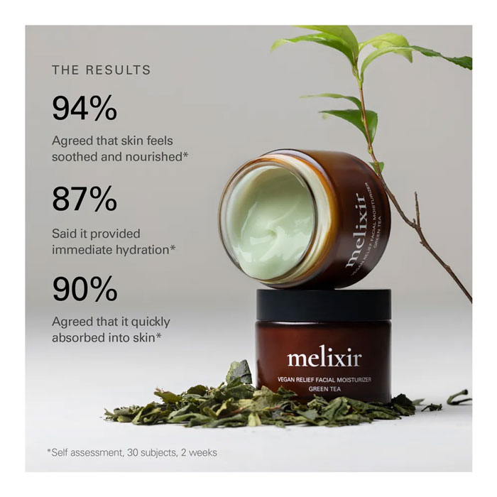มอยเจอร์ไรเซอร์ Melixir Vegan Relief Facial Moisturizer Green Tea