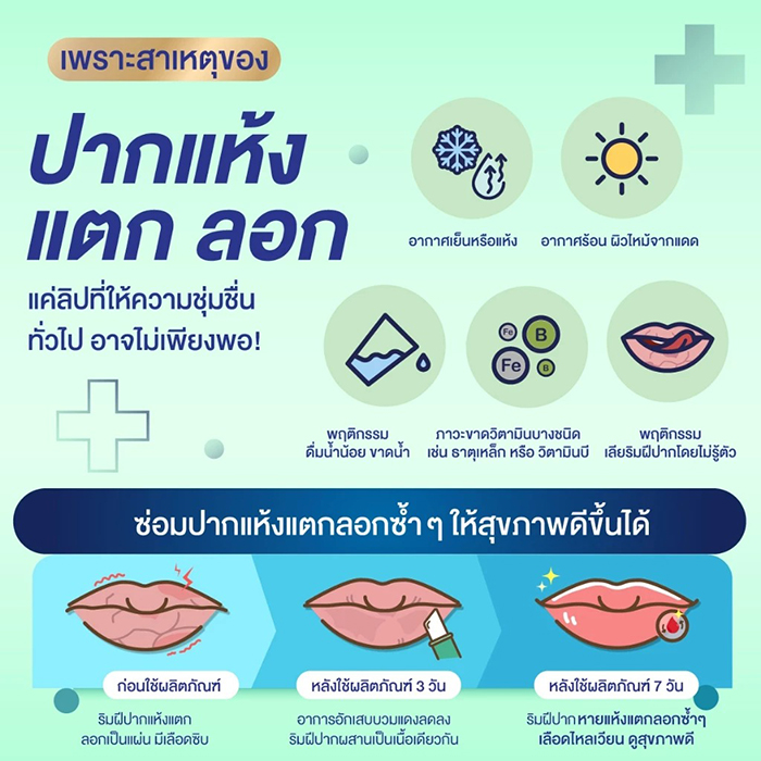 ลิปบำรุง Mentholatum Lip Repair ONE Fragrance Free 