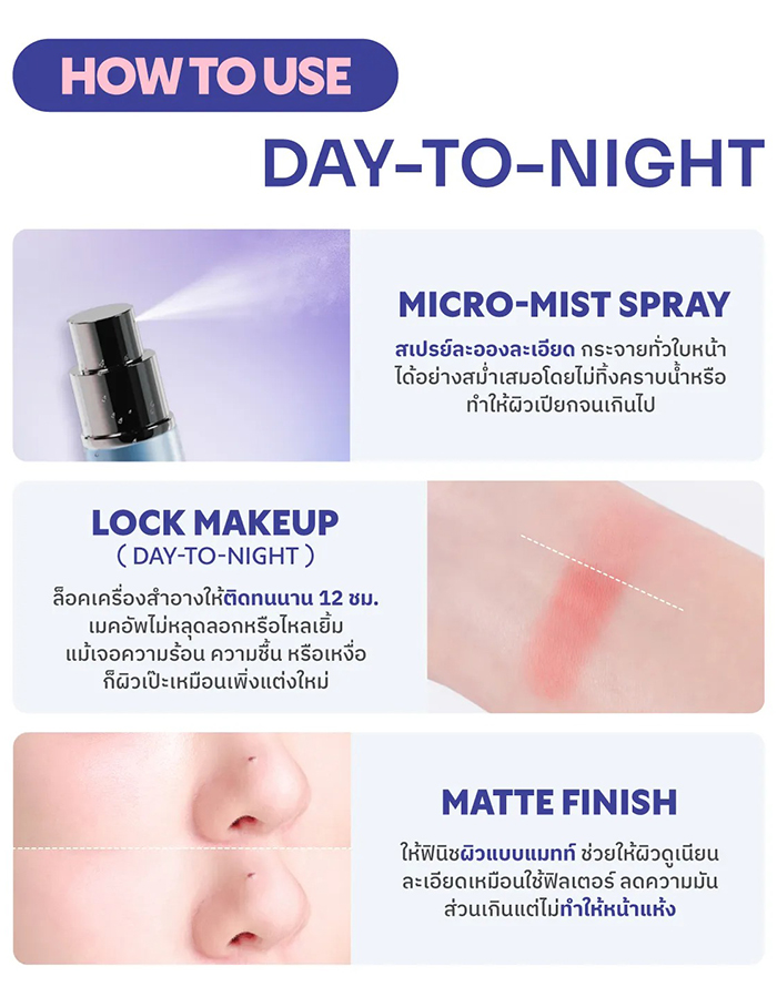 สเปรย์ล็อคเมคอัพ Merrezca Day-to-Night Makeup Fixing Spray