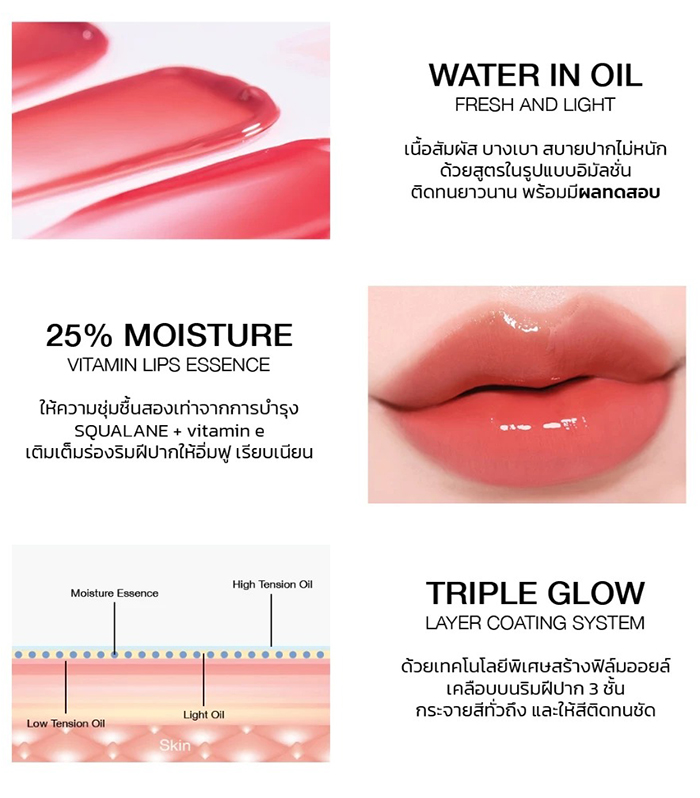 ลิปทิ้นท์ Merrez'Ca Real Glow Lip