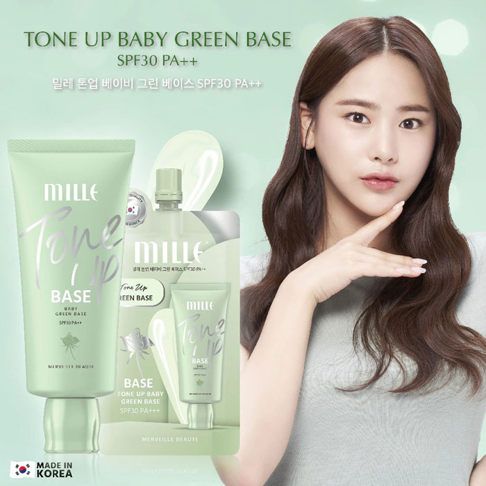 เมคอัพเบส Mille Tone Up Baby Green Base SPF30 PA++