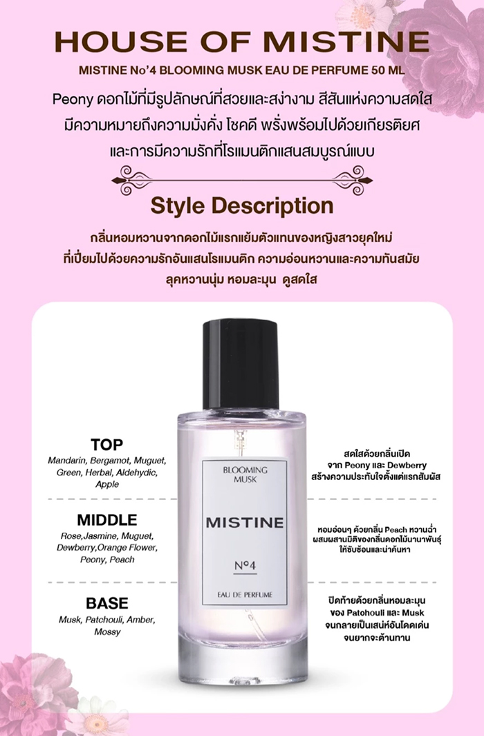 น้ำหอม MISTINE No.4 Blooming Musk Eau De Perfume