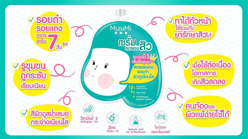 เซรั่มลดรอยสิว MizuMi B3 Acne Concentrate Serum