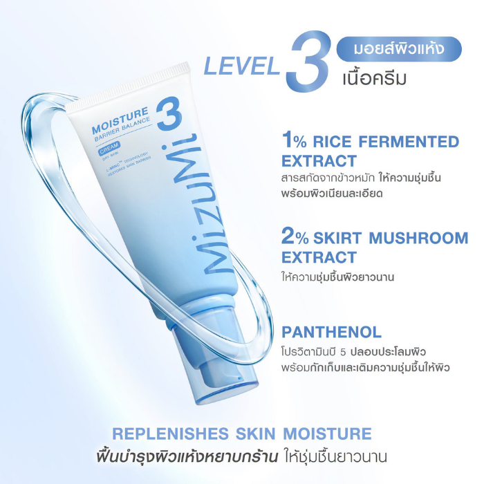 ส่วนผสมสำคัญของ MizuMi Moisture Barrier Balance Levels 3 ส่วนผสมสำคัญของ MizuMi Moisture Barrier Balance Levels 3