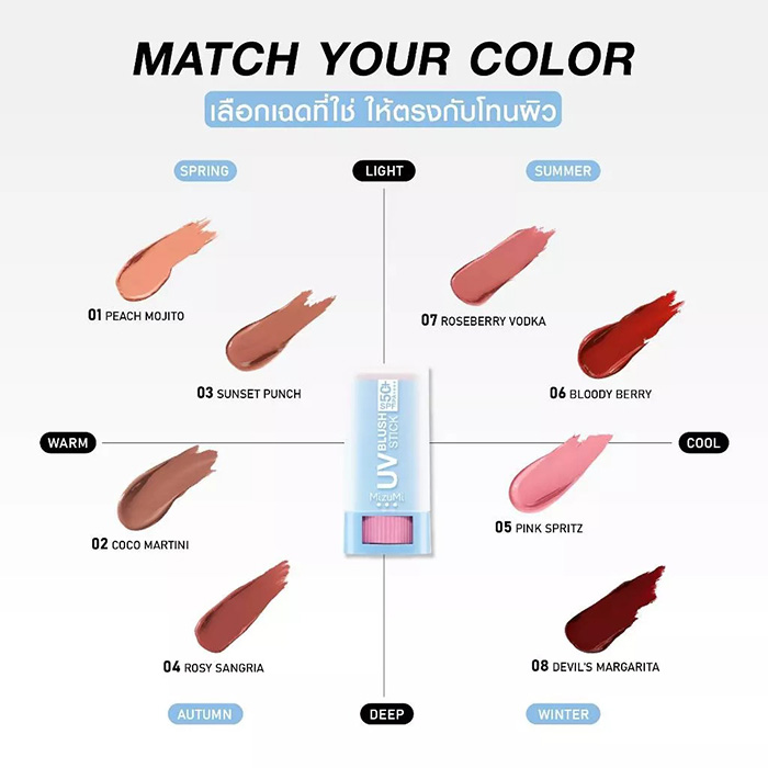 บลัชออน MizuMi UV Blush Stick SPF50+ PA++++ บลัชออน MizuMi UV Blush Stick SPF50+ PA++++