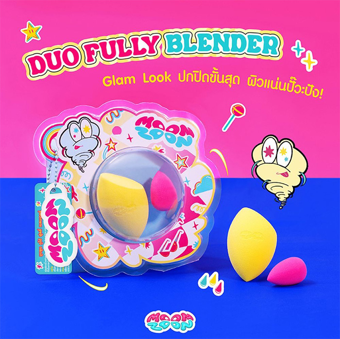 ฟองน้ำแต่งหน้า Moonzoon Duo Fully Blender ฟองน้ำแต่งหน้า Moonzoon Duo Fully Blender