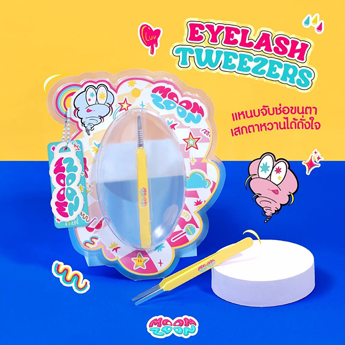 แหนบจับช่อขนตา Moonzoon Eyelash Tweezers แหนบจับช่อขนตา Moonzoon Eyelash Tweezers