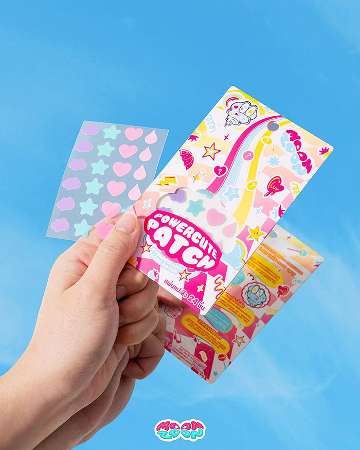 แผ่นแปะสิว Moonzoon Powercute Patch Hydrocolloid Acne Patch Mixed แผ่นแปะสิว Moonzoon Powercute Patch Hydrocolloid Acne Patch Mixed