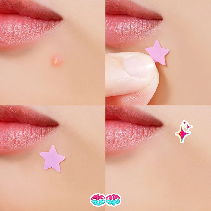 แผ่นแปะสิว Moonzoon Powercute Patch Hydrocolloid Acne Patch Star