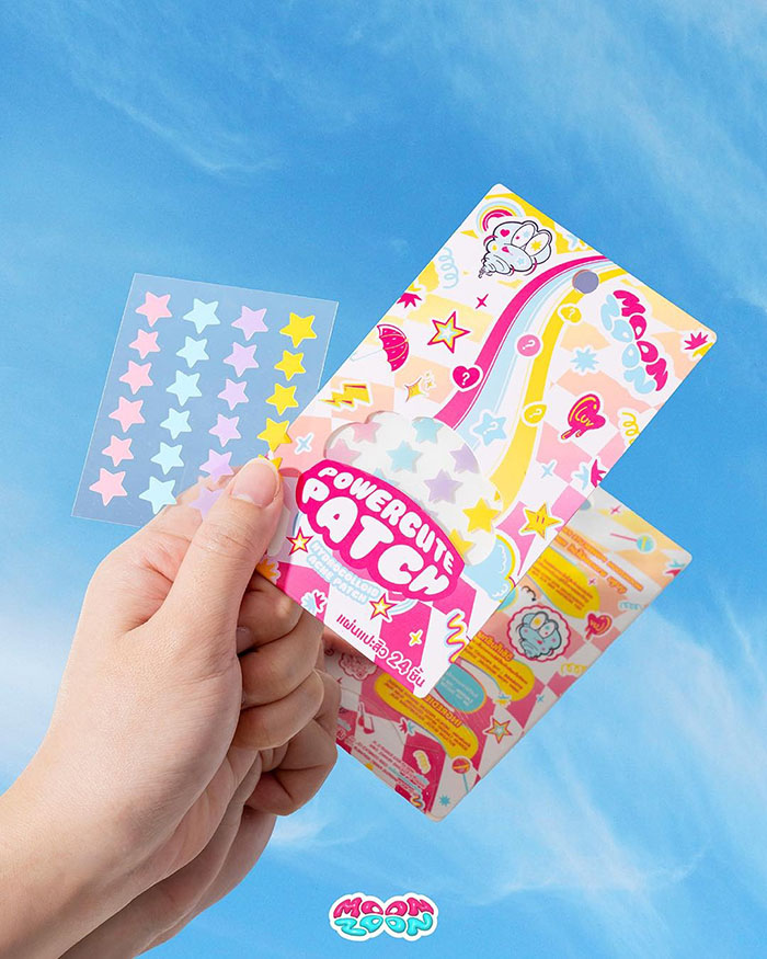 แผ่นแปะสิว Moonzoon Powercute Patch Hydrocolloid Acne Patch Star
