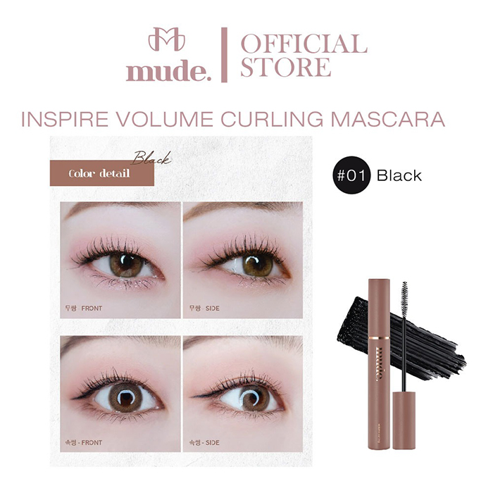 มาสคาร่า mude. Inspire Volume Curling Mascara