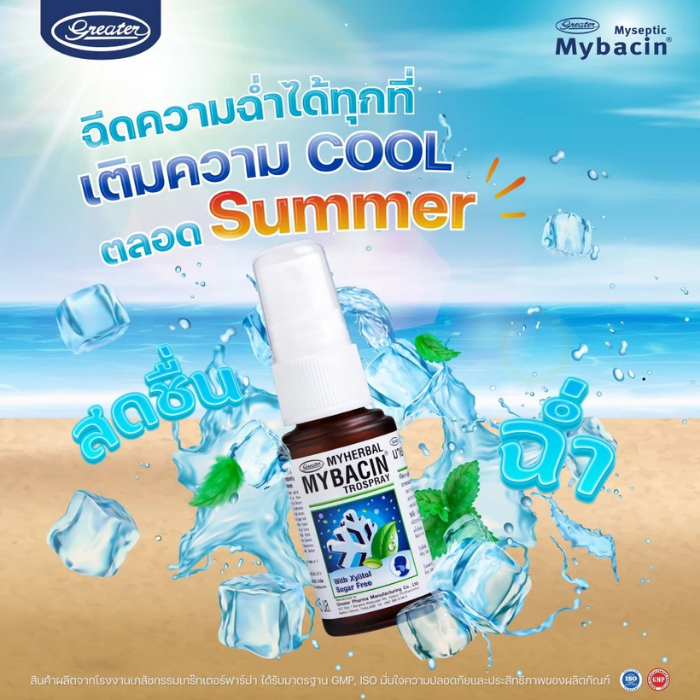 สเปรย์สำหรับช่องปากและลำคอ MyBacin Myherbal Mouth Spray