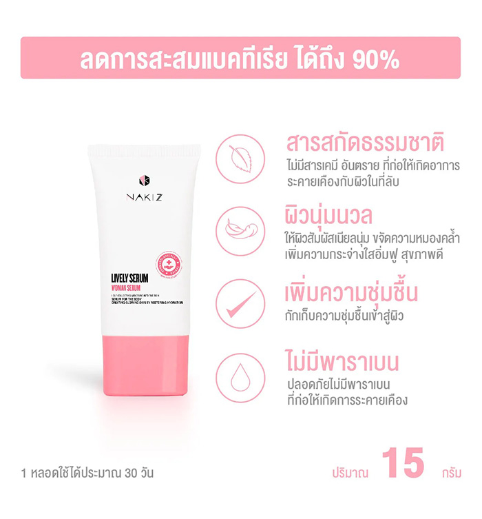 เซรั่มบำรุงน้องสาว NAKIZ Lively Serum
