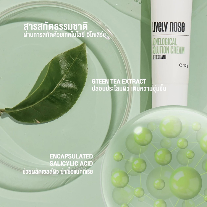 เจลแต้มสิว Nakiz Lively Nose Acnelogial Solution Cream