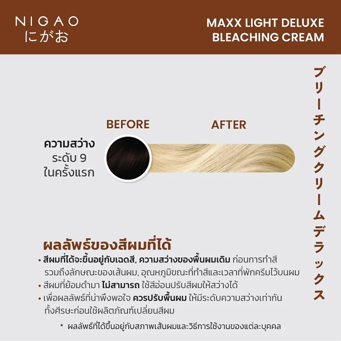 ครีมฟอกสีผม NIGAO Maxx Light Deluxe Bleaching Cream