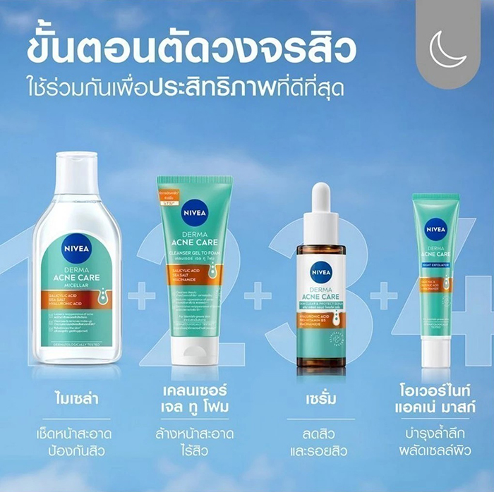 เซรั่มบำรุงผิวหน้า NIVEA Derma Acne Care Serum Skin Clear Protect