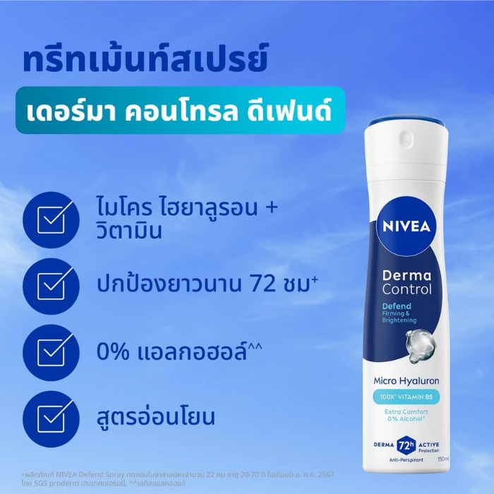 สเปรย์ระงับกลิ่นกาย NIVEA Derma Control Defend Spray