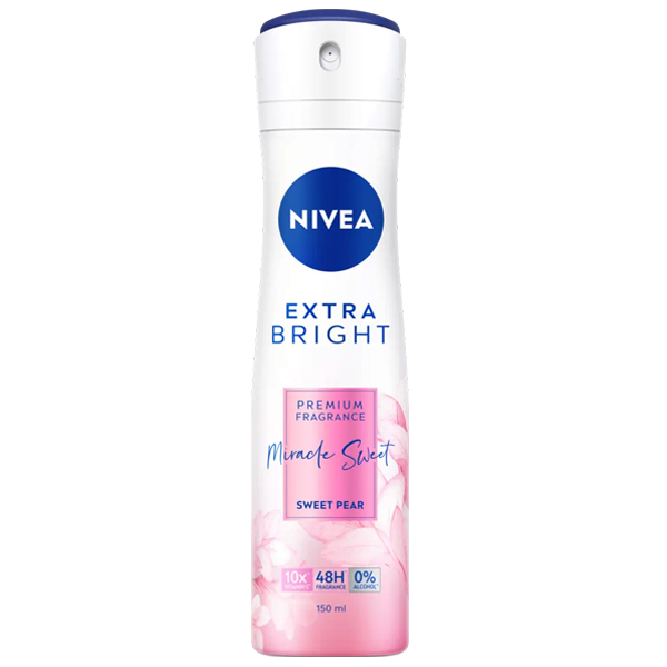 สเปรย์ระงับกลิ่นกาย Nivea Extra Bright Premium Fragrance Miracle Sweet Sweet Pear Spray