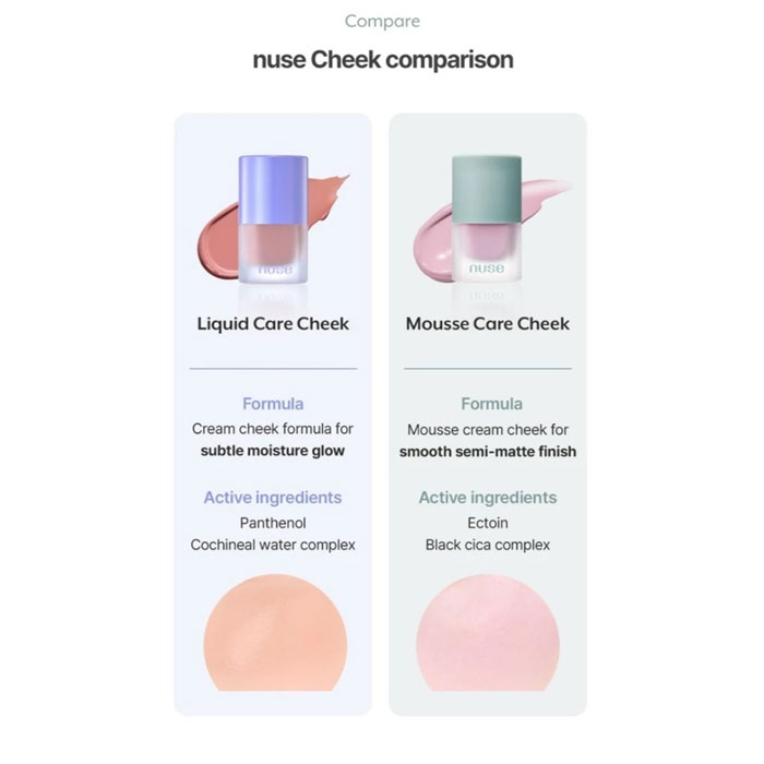 บลัชออนเนื้อมูส Nuse Mousse Care Cheek
