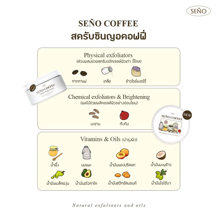 สครับ Seno Coffee Herbal Body Scrub