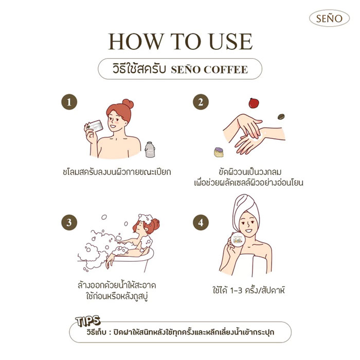 สครับ Seno Coffee Herbal Body Scrub