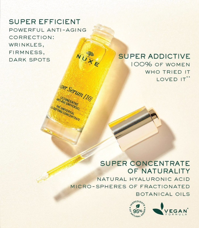 NUXE Super Serum 10 The Universal Age Defying Concentrate ซุปเปอร์เซรั่มชะลอวัย มอบผิวแลดูอ่อนเยาว์กว่า 10 ปี 