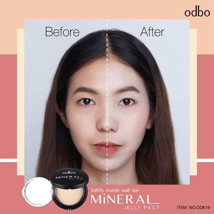 แป้งดินน้ำมัน Odbo Cosmetic Mineral Jelly Pact Makeup Powder SPF 36 PA++