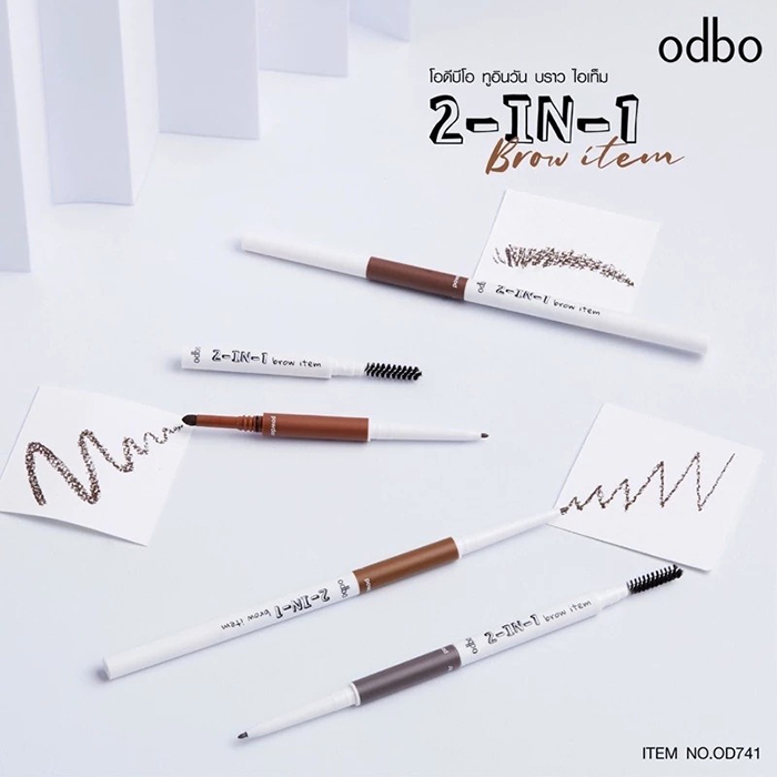 ดินสอเขียนคิ้ว Odbo Cosmetic 2-In-1 Brow Item