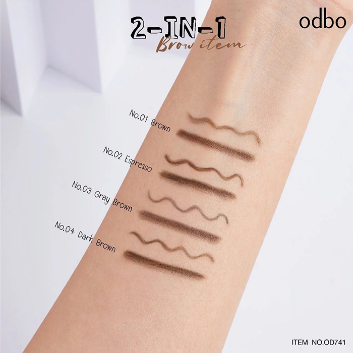 ดินสอเขียนคิ้ว Odbo Cosmetic 2-In-1 Brow Item