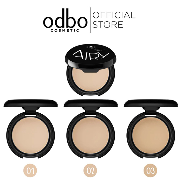 แป้งผสมรองพื้น Odbo Cosmetic Airy Non-Silicone Blurring Two Way Powder SPF30 PA++