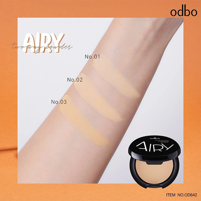 แป้งผสมรองพื้น Odbo Cosmetic Airy Non-Silicone Blurring Two Way Powder SPF30 PA++