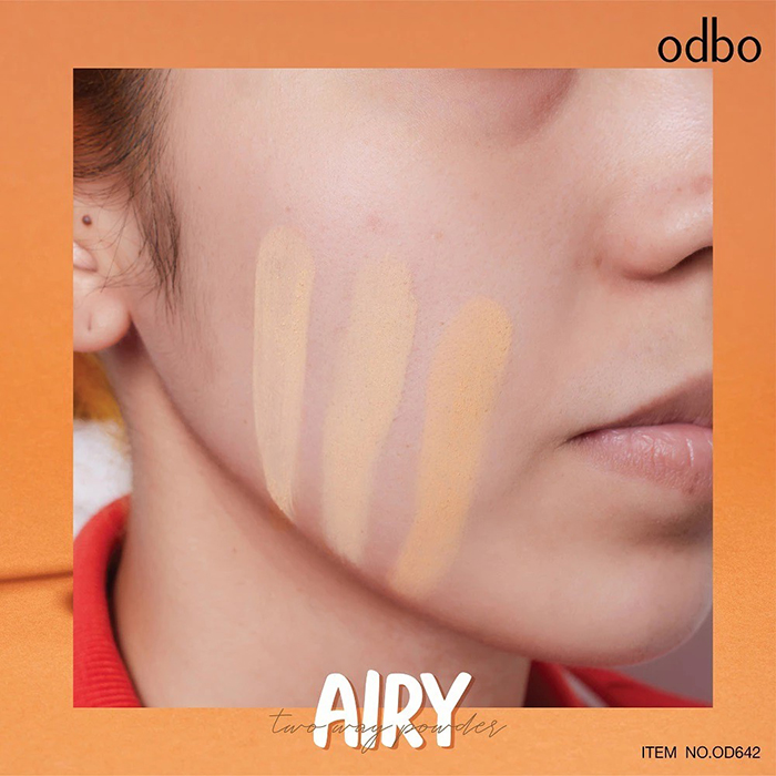 แป้งผสมรองพื้น Odbo Cosmetic Airy Non-Silicone Blurring Two Way Powder SPF30 PA++