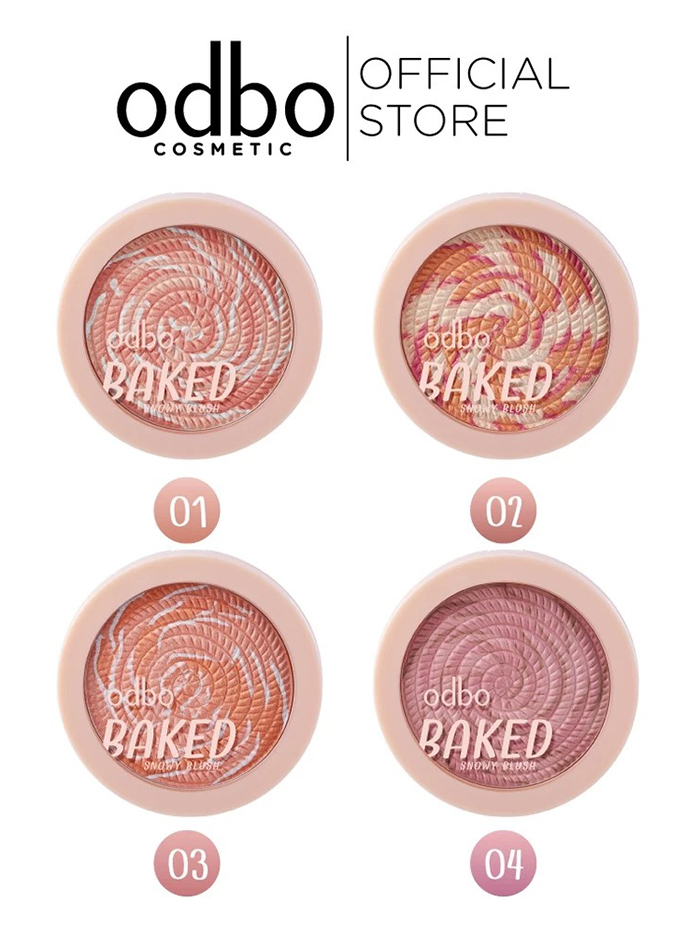 บลัชออน Odbo Cosmetic Baked Snowy Blush