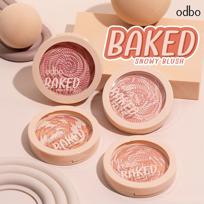 บลัชออน Odbo Cosmetic Baked Snowy Blush