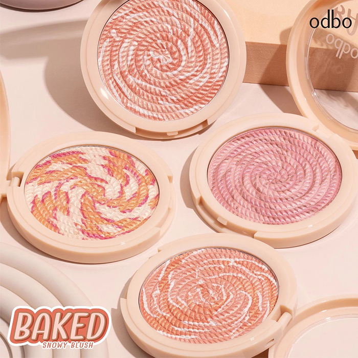 บลัชออน Odbo Cosmetic Baked Snowy Blush