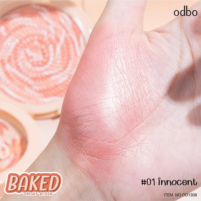 บลัชออน Odbo Cosmetic Baked Snowy Blush