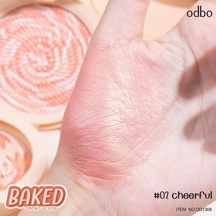 บลัชออน Odbo Cosmetic Baked Snowy Blush