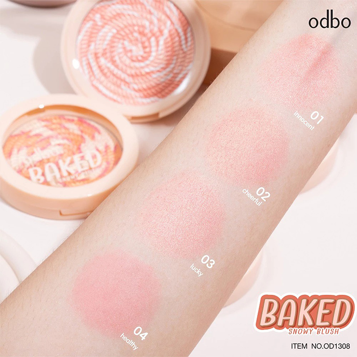 บลัชออน Odbo Cosmetic Baked Snowy Blush