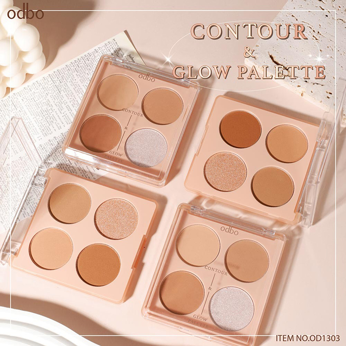 คอนทัวร์ Odbo Cosmetic Contour & Glow Palette