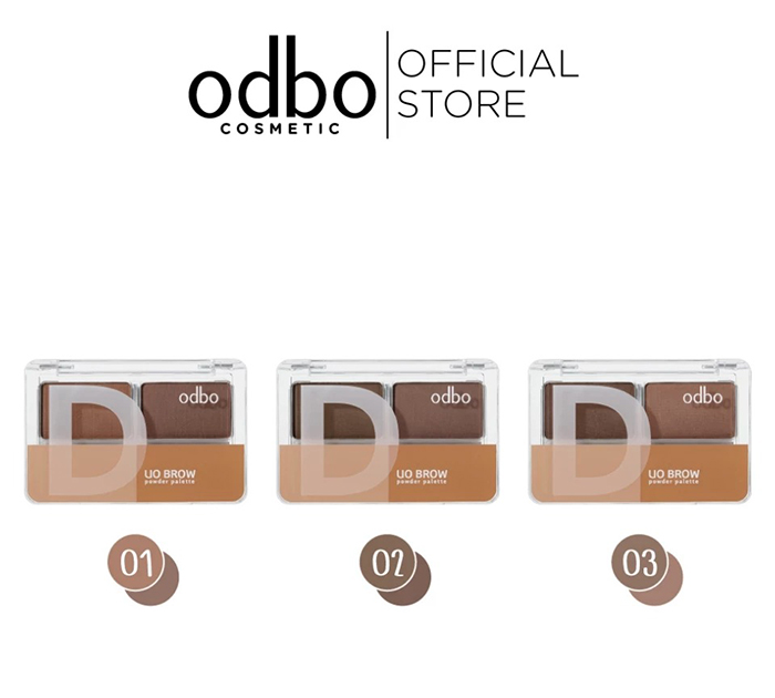 พาเลทแต่งคิ้ว Odbo Cosmetic Duo Brow Powder Palette