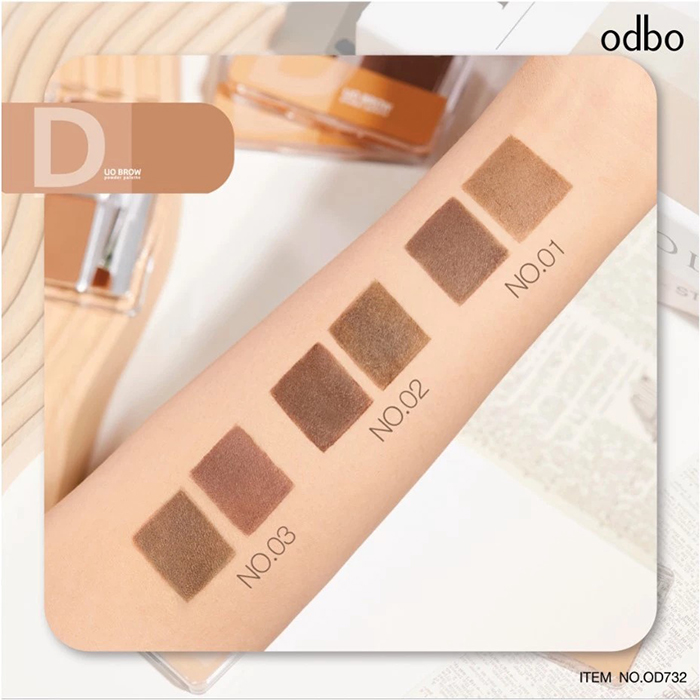 พาเลทแต่งคิ้ว Odbo Cosmetic Duo Brow Powder Palette