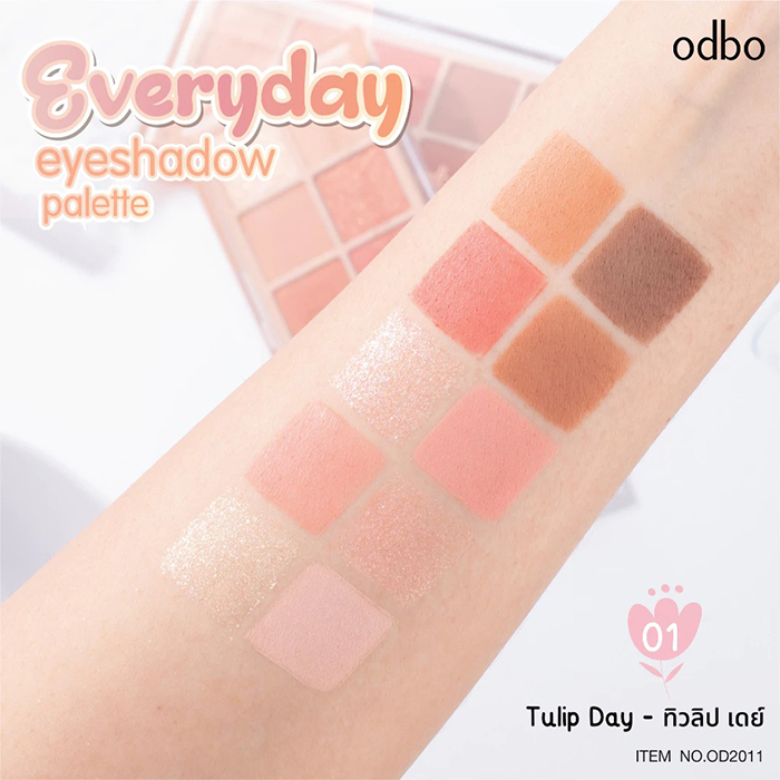 อายแชโดว์ พาเลท Odbo Cosmetic Everyday Eyeshadow Palette