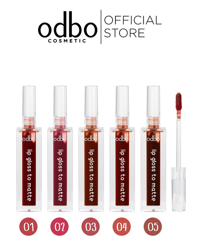ลิปกลอส Odbo Cosmetic Lip Gloss To Matte