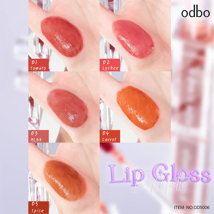ลิปกลอส Odbo Cosmetic Lip Gloss To Matte