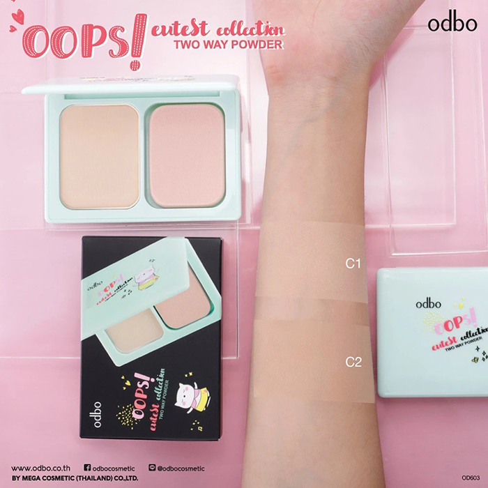 แป้งผสมรองพื้น Odbo Cosmetic Oops! Cutest Collection Two Way Powder