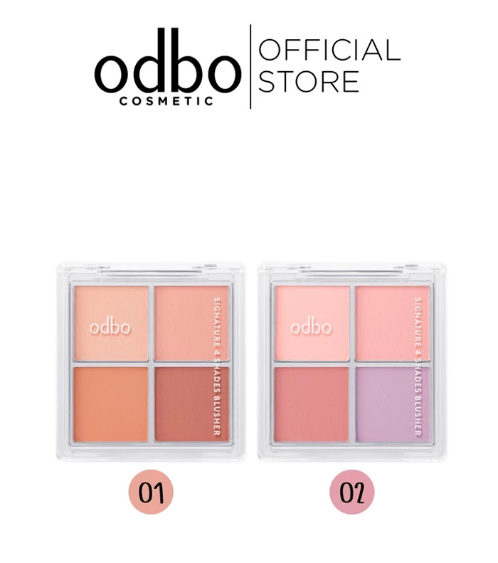 บลัชออน Odbo Cosmetic Signature 4 Shades Blusher